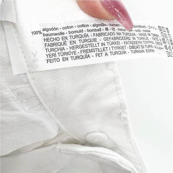 NWT ZARA Wide Leg Jeans 0 White - Picture 7 of 8